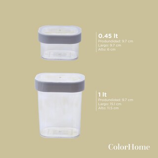 Foto 4 | Foto 4 | Contenedores ColorHome Colorcont4 Transparentes 4 Piezas