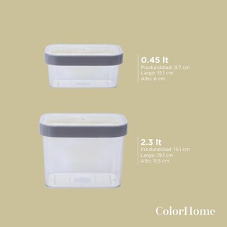 Foto 5 | Foto 5 | Contenedores ColorHome Colorcont4 Transparentes 4 Piezas