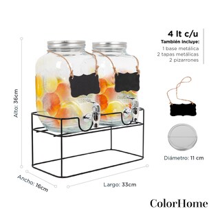 Foto 4 | Foto 4 | Dispensador de Bebidas Colorhome 2 Piezas de 4 L