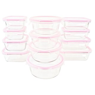 Foto 2 | Foto 2 | Juego de 12 Recipientes Brandtrendy Rosas de Vidrio con Tapa para Almacenamiento de Comidas