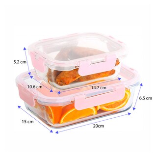 Foto 4 | Foto 4 | Recipientes Brandtrendy Rosas de Vidrio con Tapa para Preparación de Comidas Juego de 10