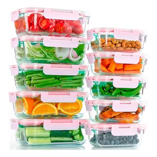 Foto 5 | Foto 5 | Recipientes Brandtrendy Rosas de Vidrio con Tapa para Preparación de Comidas Juego de 10