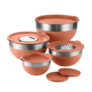 Foto 1 | Foto 1 | Juego De Bowls 10 Pzas Acero Inox Silicon Rosa Tramontina