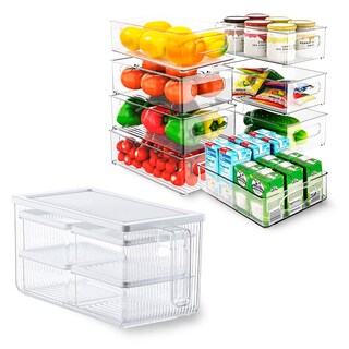 Foto 1 | Foto 1 | Kit Organizador De Refrigerador Brandtrendy: 5 En 1 + 8 Contenedores Sin Tapa. Transparente Para Almacenar Alimentos