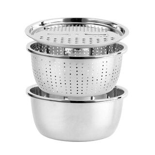 Foto 1 | Foto 1 | Set De Cuencos Para Mezclar Cook With Color De Acero Inoxidable De 5 Litros Con Colador - Venta Internacional.