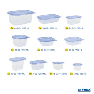 Foto 4 | Foto 4 | Set 60 Contenedores De Plástico Styrka 120 Piezas Con Tapa Diferentes Tamaños
