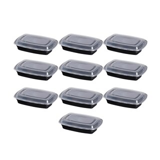 Foto 1 | Foto 1 | Set 10 Contenedores Para Alimentos De Plástico Rectangular 20 Piezas Con Tapa Color Negro