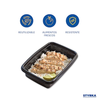 Foto 2 | Foto 2 | Set 10 Contenedores Para Alimentos De Plástico Rectangular 20 Piezas Con Tapa Color Negro