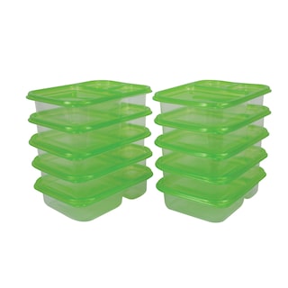 Foto 1 | Foto 1 | Set 10 Topper De Plástico Rectangular Para Lunch 3 Divisiones Styrka 20 Piezas Con Tapa