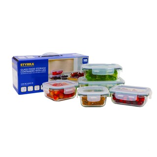 Foto 1 | Foto 1 | Contenedores Tóper De Vidrio Herméticos Con Tapa Juego 5 Recipientes 10 Pz