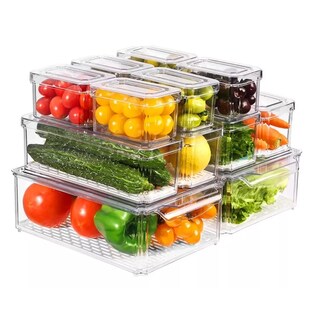 Foto 1 | Foto 1 | Organizador Refrigerador Cocina Set 12 Contenedores con Tapa Eo Safe Imports Esi-17607 Transparente