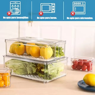 Foto 3 | Foto 3 | Organizador Refrigerador Cocina Set 12 Contenedores con Tapa Eo Safe Imports Esi-17607 Transparente