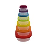 Juego De Contenedores Cuadrados Con Tapa (7 Piezas) Polipropileno.