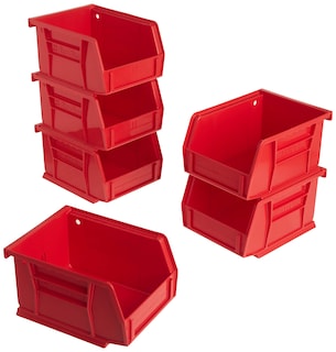 Foto 1 | Foto 1 | Contenedores De Almacenamiento Akro-mils 30210 Akrobins De Plástico, 0,14 L, Color Rojo, Paquete De 6 - Venta Internacional.
