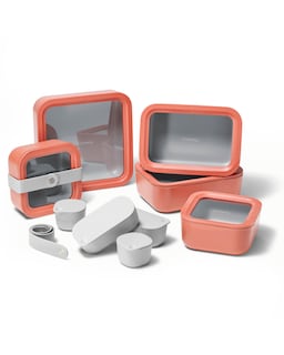 Foto 1 | Foto 1 | Juego De Recipientes De Almacenamiento De Alimentos Alcaravea, 14 Piezas De Vidrio Con Tapas - Venta Internacional.