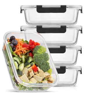 Foto 1 | Foto 1 | Recipientes De Vidrio Para Almacenar Alimentos Joyjolt, Paquete De 5, 1 L, Herméticos - Venta Internacional.
