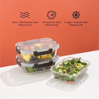 Foto 5 | Foto 5 | Recipientes De Vidrio Para Almacenar Alimentos Joyjolt, Paquete De 5, 1 L, Herméticos - Venta Internacional.