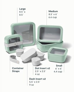Foto 3 | Foto 3 | Juego De Recipientes De Almacenamiento De Alimentos De Vidrio De Alcaravea, 14 Piezas Con Tapas - Venta Internacional.
