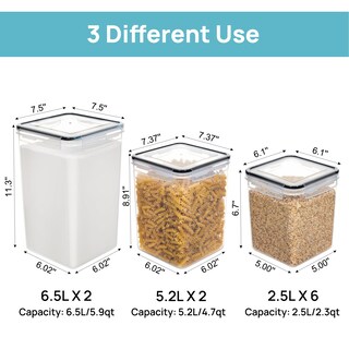 Foto 6 | Foto 6 | Recipiente De Almacenamiento De Alimentos Vtopmart, Harina Y Azúcar, 10 Unidades, Sin Bpa - Venta Internacional.