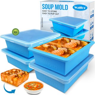 Foto 1 | Foto 1 | Bandeja de Congelación Walfos Silicone Azul 500 ml con Tapa 4 Unidades - Venta Internacional