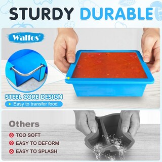 Foto 2 | Foto 2 | Bandeja de Congelación Walfos Silicone Azul 500 ml con Tapa 4 Unidades - Venta Internacional