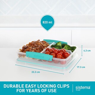Foto 5 | Foto 5 | Sistema De Contenedores De Almacenamiento De Alimentos, 5 Piezas, 820 Ml, Con 3 Compartimentos - Venta Internacional.