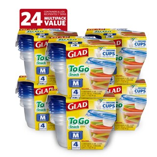 Foto 1 | Foto 1 | Recipientes De Almacenamiento De Alimentos Glad To Go, Tamaño Mediano, 700 Ml, Paquete De 6 - Venta Internacional.