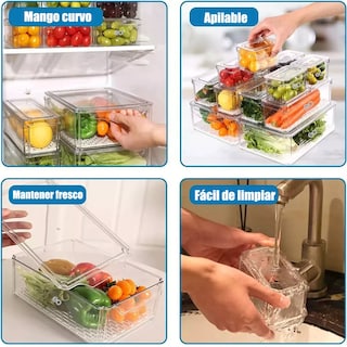 Foto 2 | Foto 2 | Organizador Refrigerador Cocina Set 12 Contenedores Con Tapa Eo Safe Imports Esi-17607-1 Transparente