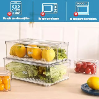 Foto 3 | Foto 3 | Organizador Refrigerador Cocina Set 12 Contenedores Con Tapa Eo Safe Imports Esi-17607-1 Transparente