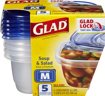 Foto 2 | Foto 2 | Recipientes De Almacenamiento De Alimentos Glad Soup & Salad, 700 Ml (paquete De 6) - Venta Internacional.