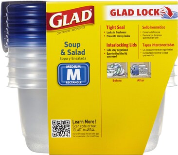 Foto 3 | Foto 3 | Recipientes De Almacenamiento De Alimentos Glad Soup & Salad, 700 Ml (paquete De 6) - Venta Internacional.