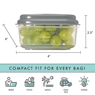Foto 3 | Foto 3 | Recipientes De Plástico Fit & Fresh De 240 Ml Con Tapas, Paquete De 4 Unidades Con Bolsas De Hielo - Venta Internacional.