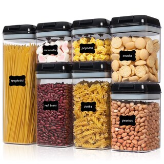 Foto 1 | Foto 1 | Recipientes De Almacenamiento De Alimentos Vtopmart, 7 Piezas, Sin Bpa, Negros - Venta Internacional.