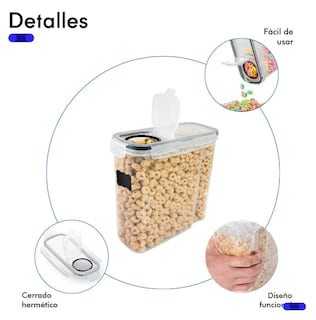 Foto 4 | Foto 4 | Juego Xtellar De 4 Recipientes Herméticos De Plástico Para Cereales