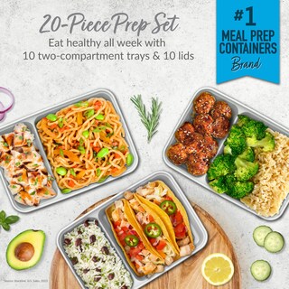 Foto 2 | Foto 2 | Recipientes Para Preparación De Comidas Bentgo Prep, 20 Unidades, Sin Bpa, Plateados - Venta Internacional.