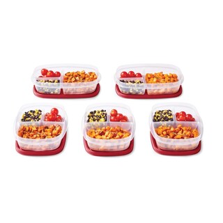 Foto 4 | Foto 4 | Recipientes Rubbermaid Easyfindlids Para Preparación De Comidas, 1,2 L, Color Rojo, Paquete De 5 - Venta Internacional.