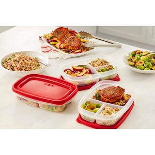 Foto 6 | Foto 6 | Recipientes Rubbermaid Easyfindlids Para Preparación De Comidas, 1,2 L, Color Rojo, Paquete De 5 - Venta Internacional.