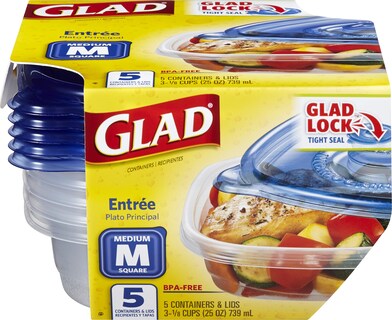 Foto 2 | Foto 2 | Recipientes Glad Standard Para Almacenamiento De Alimentos, 5 Unidades, 30 Unidades - Venta Internacional.