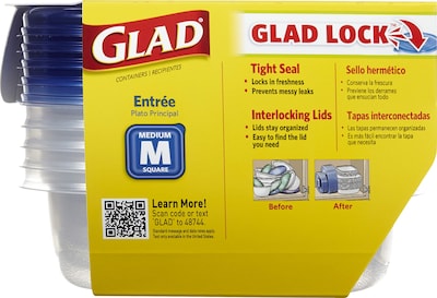 Foto 3 | Foto 3 | Recipientes Glad Standard Para Almacenamiento De Alimentos, 5 Unidades, 30 Unidades - Venta Internacional.