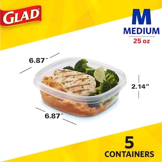 Foto 6 | Foto 6 | Recipientes Glad Standard Para Almacenamiento De Alimentos, 5 Unidades, 30 Unidades - Venta Internacional.