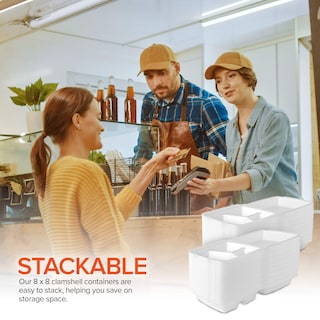 Foto 7 | Foto 7 | Recipientes Para Alimentos Stock Your Home Clamshell Con 3 Compartimentos, Paquete De 25 - Venta Internacional.