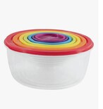 7 Contenedores De Plástico Toppers Circular De 14 Color Multicolor