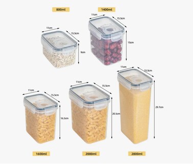 Foto 2 | Foto 2 | Contenedores Para Cocina Con Tapa Hermética Set De 5
