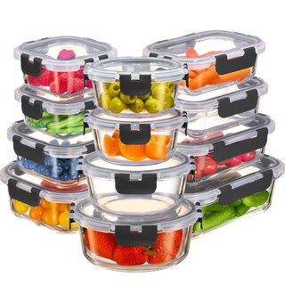 Foto 1 | Foto 1 | Recipientes De Vidrio Finedine A Prueba De Fugas  24 Unidades  Negros - Venta Internacional.