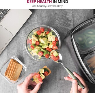 Foto 2 | Foto 2 | Recipientes De Vidrio Finedine A Prueba De Fugas  24 Unidades  Negros - Venta Internacional.