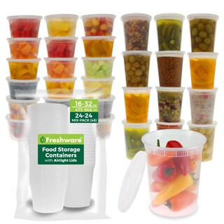 Foto 1 | Foto 1 | Recipientes De Almacenamiento De Alimentos Freshware Paquete De 48 480 Ml Y 960 Ml - Venta Internacional.