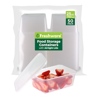 Foto 1 | Foto 1 | Set De 50 Recipientes De Almacenamiento De Alimentos Freshware De 750 Ml Con Tapas - Venta Internacional.