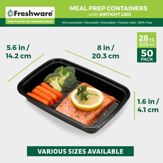 Foto 3 | Foto 3 | Recipientes De Almacenamiento De Alimentos Freshware Meal Prep 1 Compartimento - Venta Internacional.