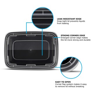 Foto 4 | Foto 4 | Recipientes De Almacenamiento De Alimentos Freshware Meal Prep 1 Compartimento - Venta Internacional.