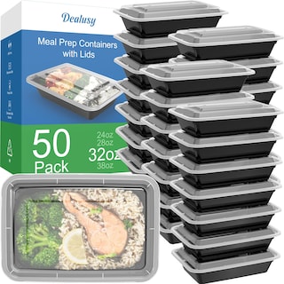 Foto 1 | Foto 1 | Recipientes Dealusy Para Preparación De Comidas 32 Oz (paquete De 50) Con Tapas 100 Unidades - Venta Internacional.